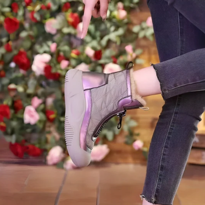 Sandra | Dame Quilted Højskaftede Sneakers