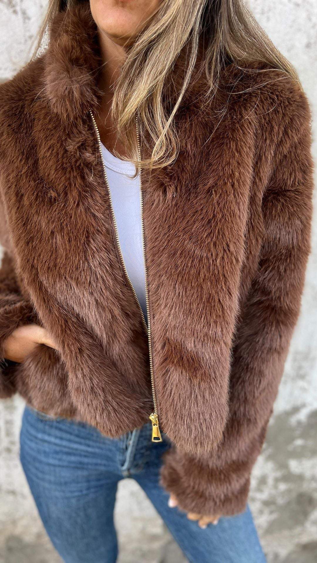 Sarah™ - Faux Fur Jakke