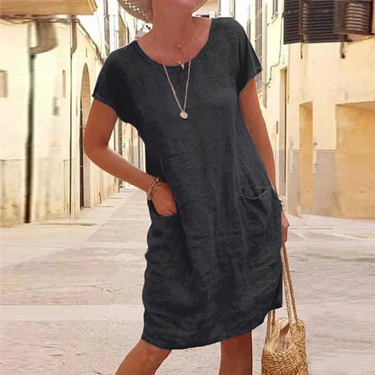Halldis | Casual Loose-Fit Kjole med Lommer