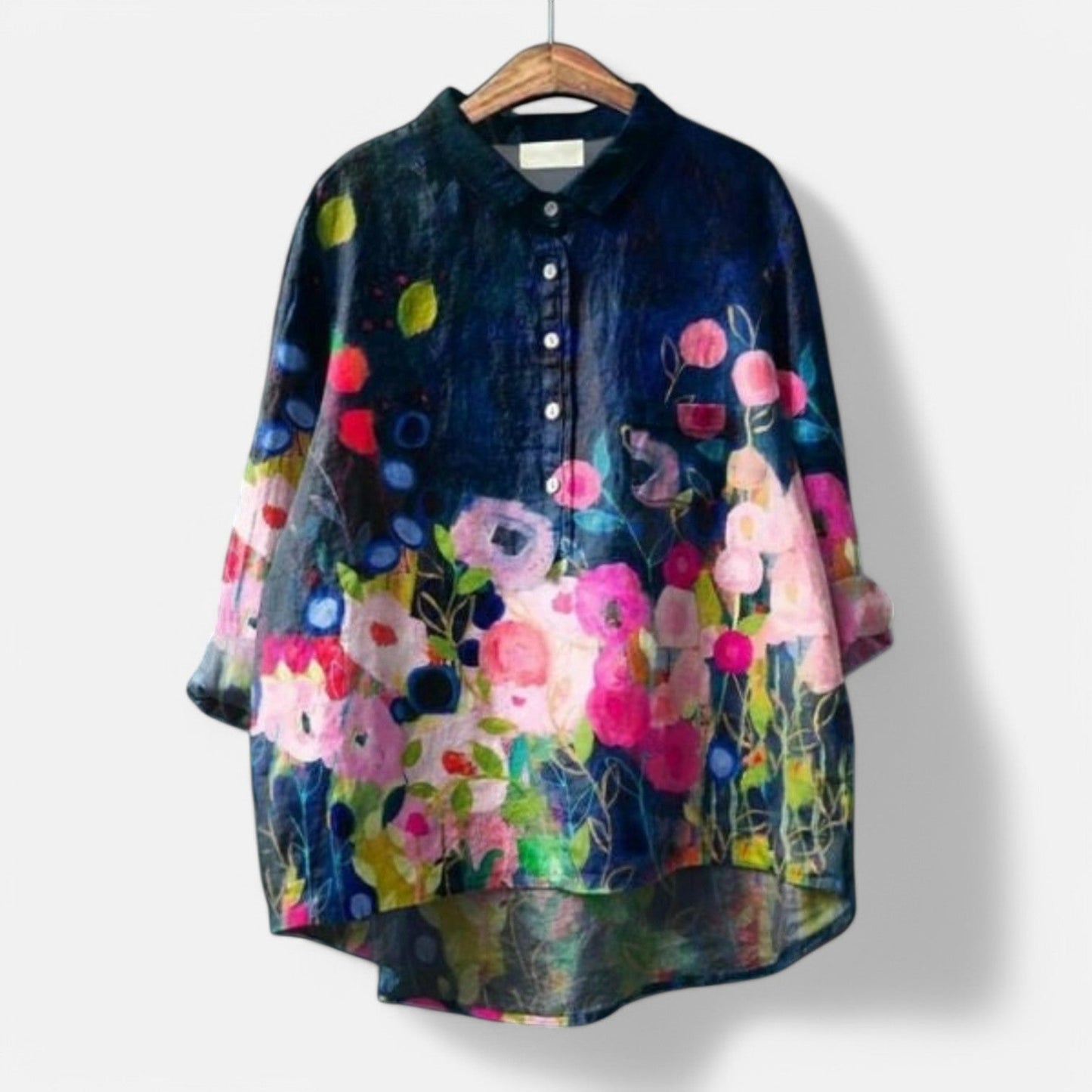 Kiara™ | Stilfuld Løs Pasform Blomstret Bluse