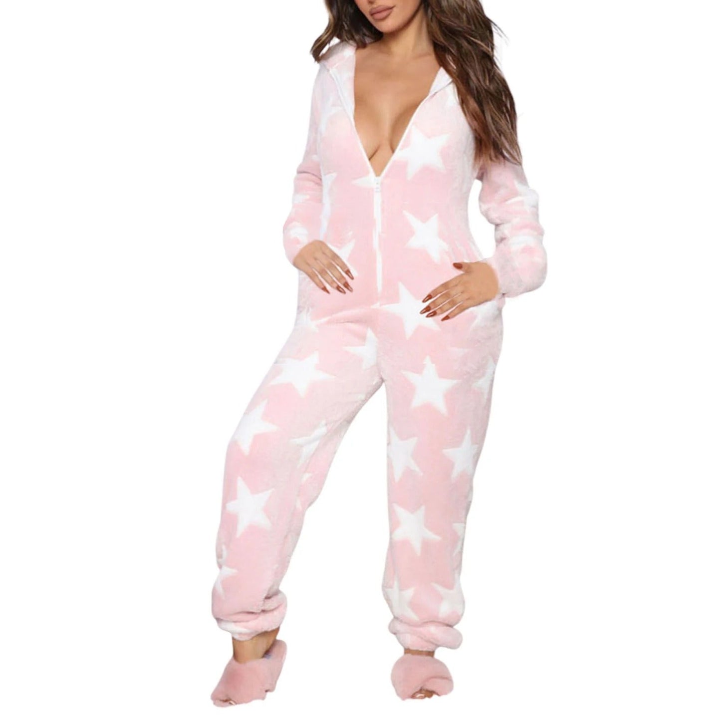 Kaja | Hyggeligt Fleece Loungewear med Stjerneprint