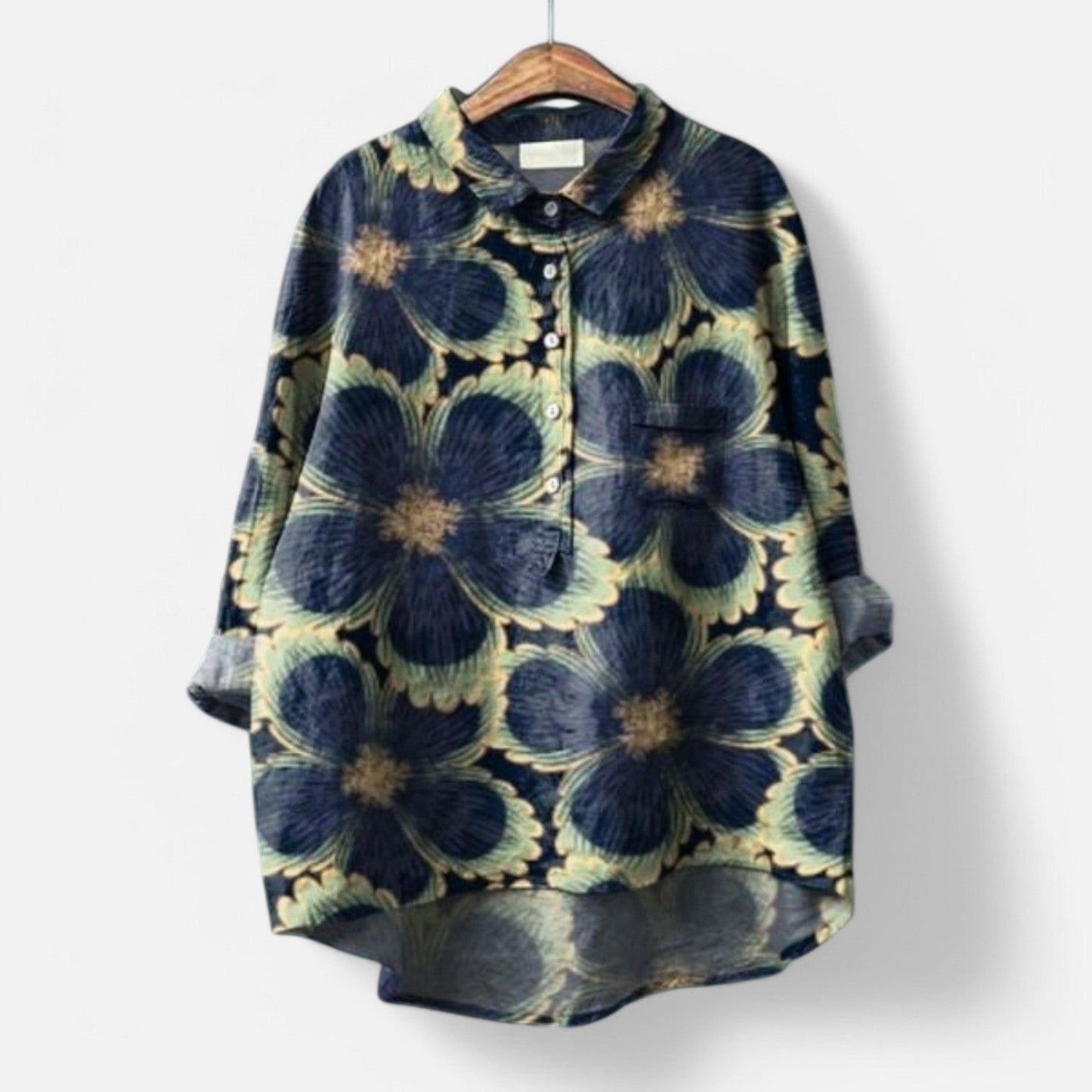 Kiara™ | Stilfuld Løs Pasform Blomstret Bluse