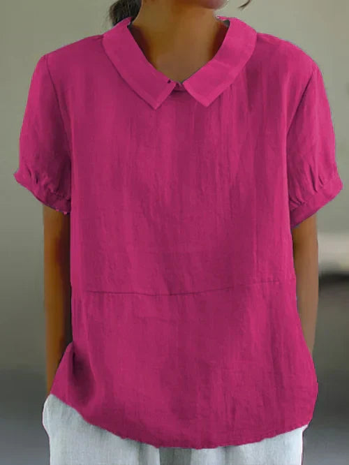 Amalie™ | Casual Bluse med Krave og Pufærmer
