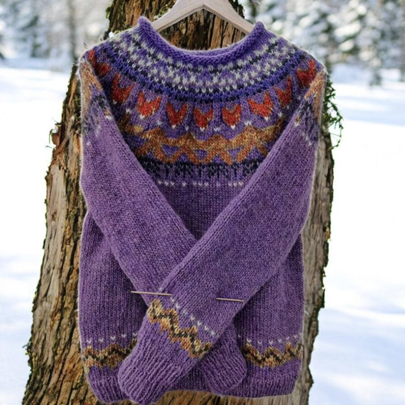 Clara™ | Hyggelig Fair Isle Strikket Sweater