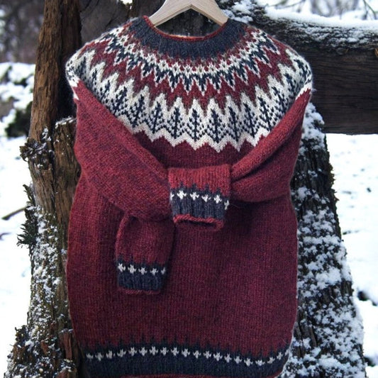 Emma™ | Hyggelig Fair Isle Striktrøje