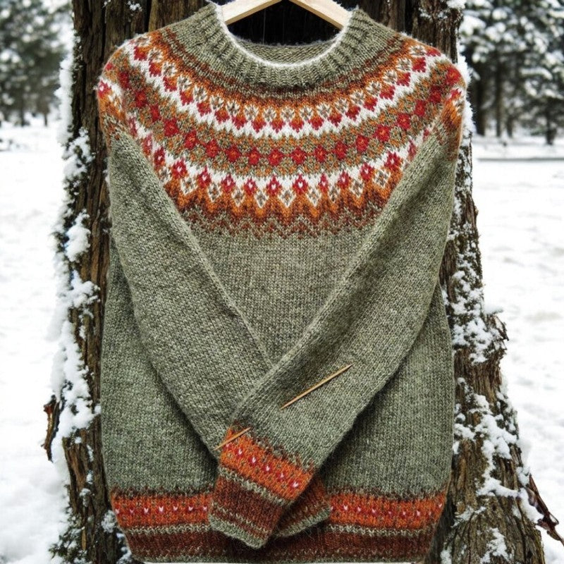 Pamy - Vintage islandsk jacquardstrik