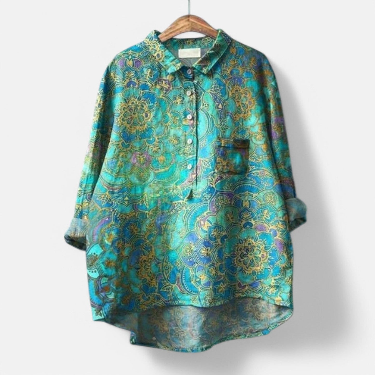 Kiara™ | Stilfuld Løs Pasform Blomstret Bluse
