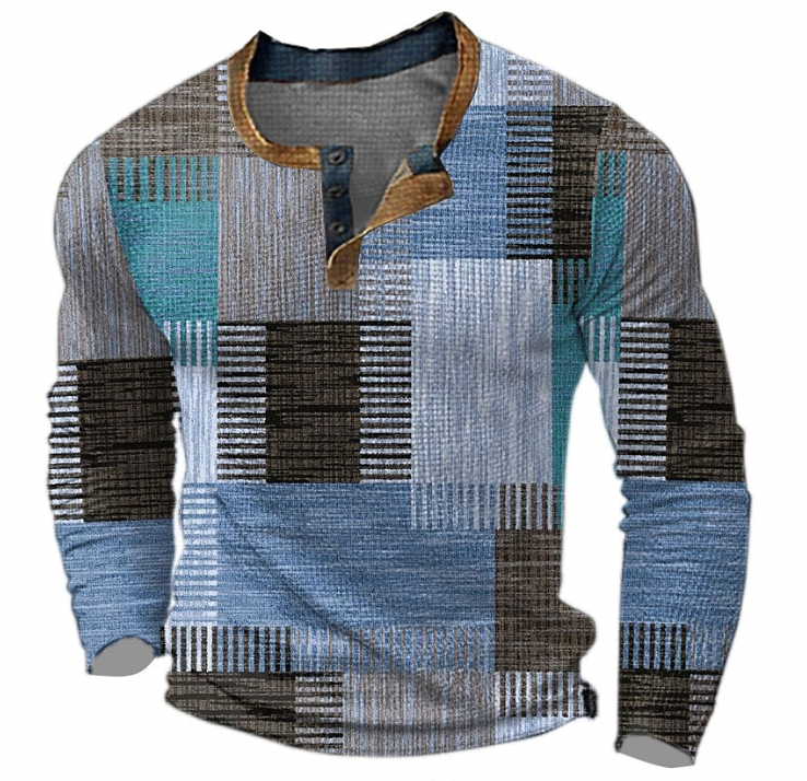 Fré | Stilfuld Henley-skjorte med geometrisk mønster