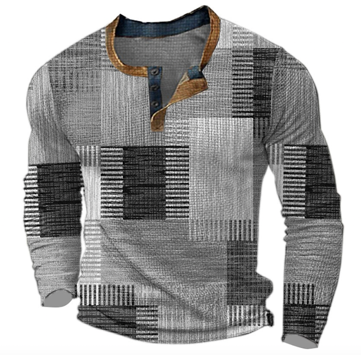 Fré | Stilfuld Henley-skjorte med geometrisk mønster