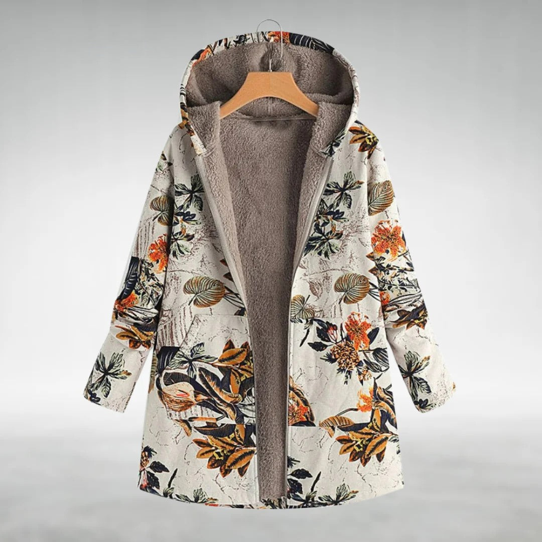 Bettina | Stilfuld Blomstret Fleecejakke