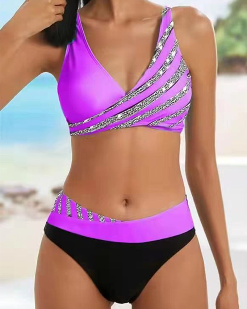 Mona - Varm bikini med print