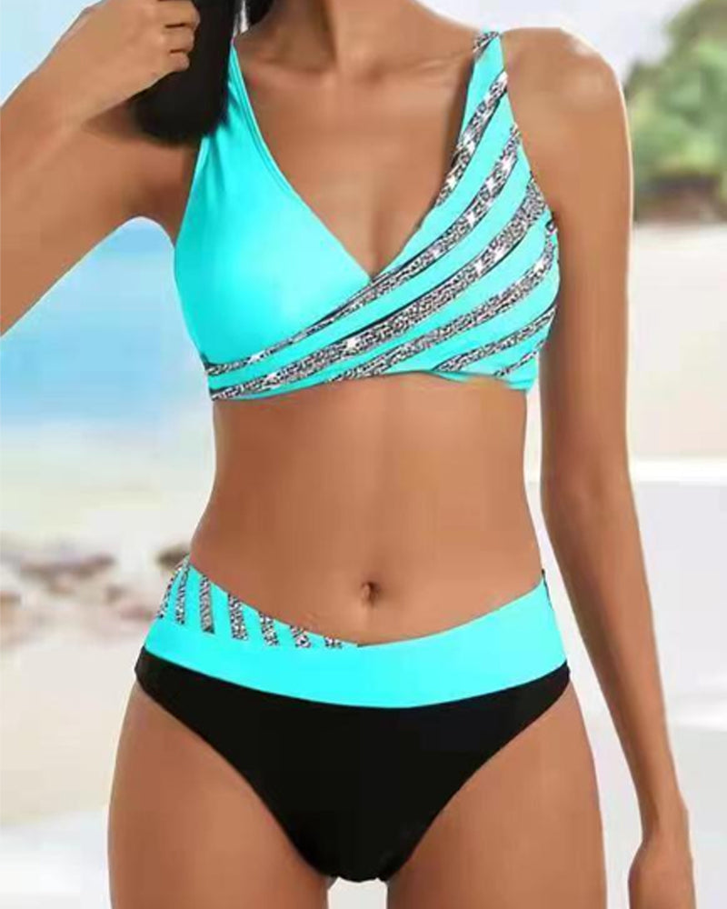 Mona - Varm bikini med print