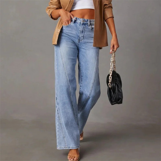 Quintina | Stilfulde Højtaljede Wide-Leg Jeans