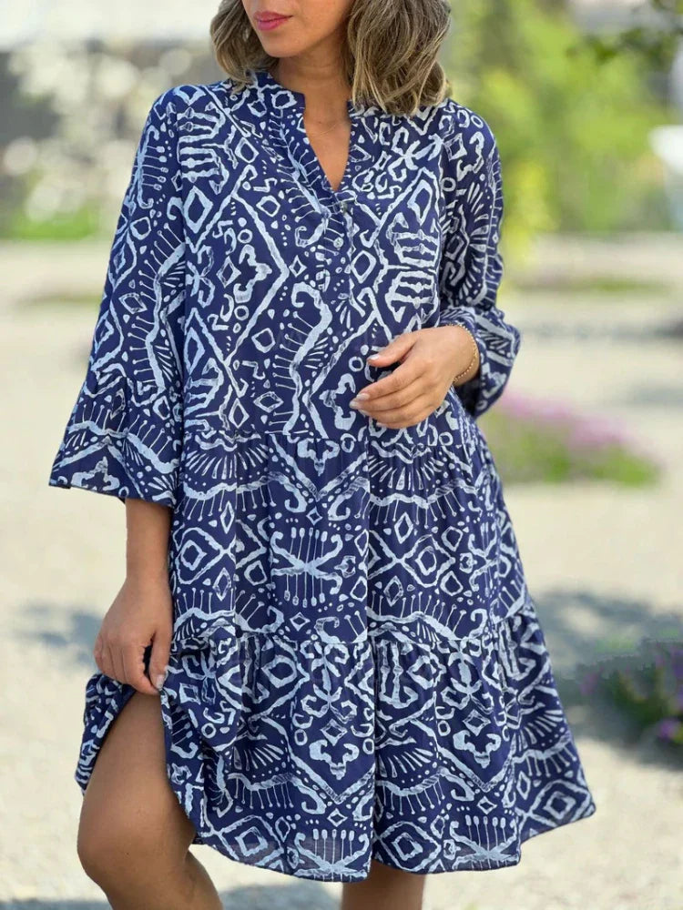 Kyara | Stilfuld Boho Print Tunika Kjole