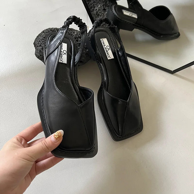 Lea™ | Slingback Sandaler med Firkantet Tå