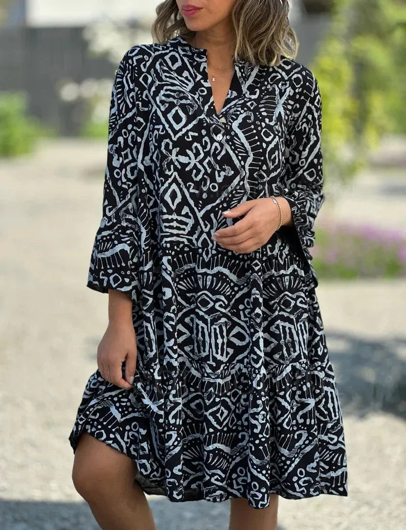 Kyara | Stilfuld Boho Print Tunika Kjole