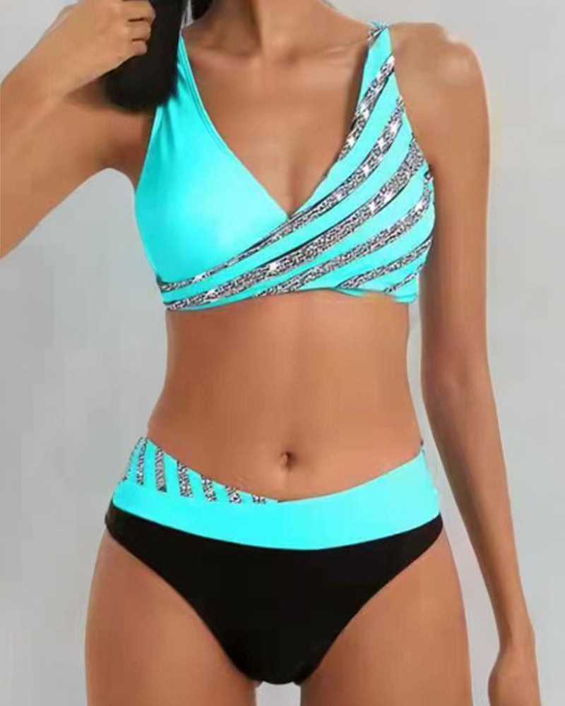 Mona - Varm bikini med print