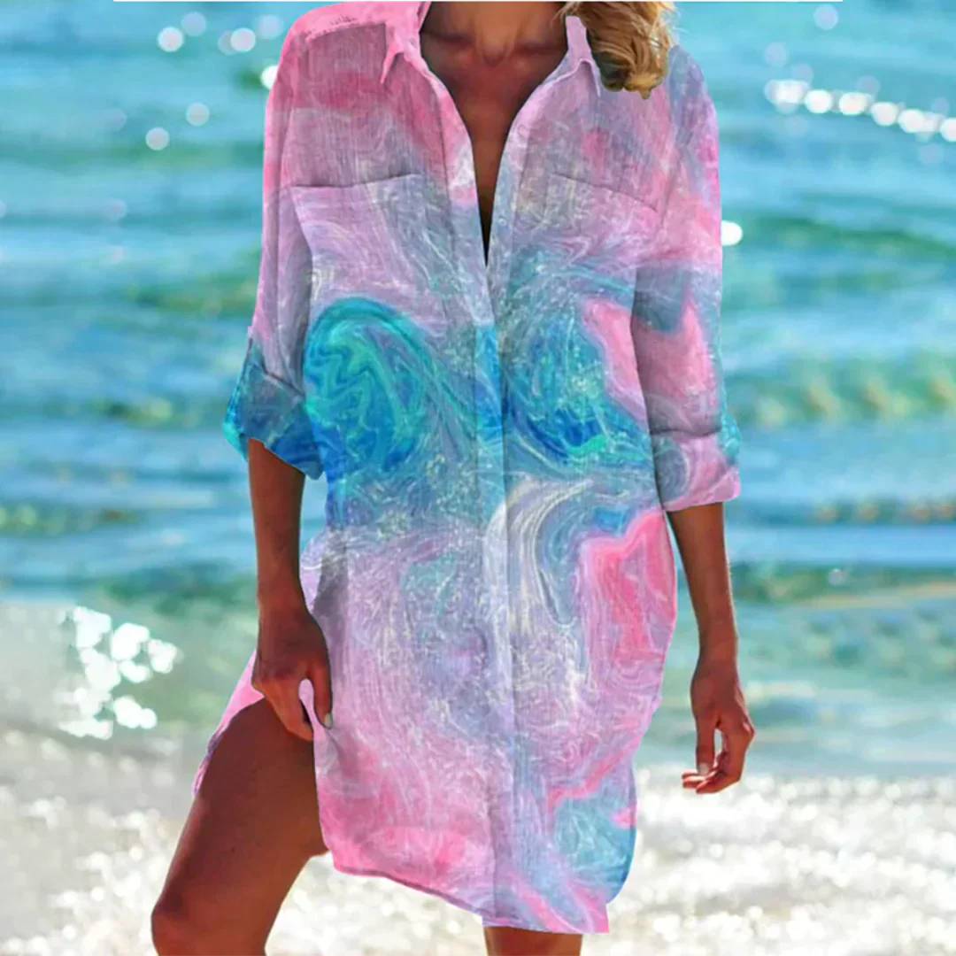 Silke | Tie-Dye Kjole med Knaplukning