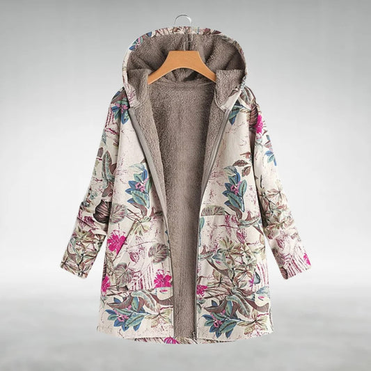 Bettina | Stilfuld Blomstret Fleecejakke