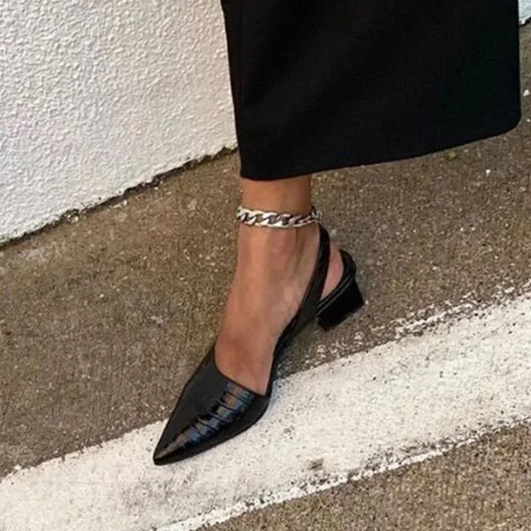 Pernille | Spidstået Slingback Pumps