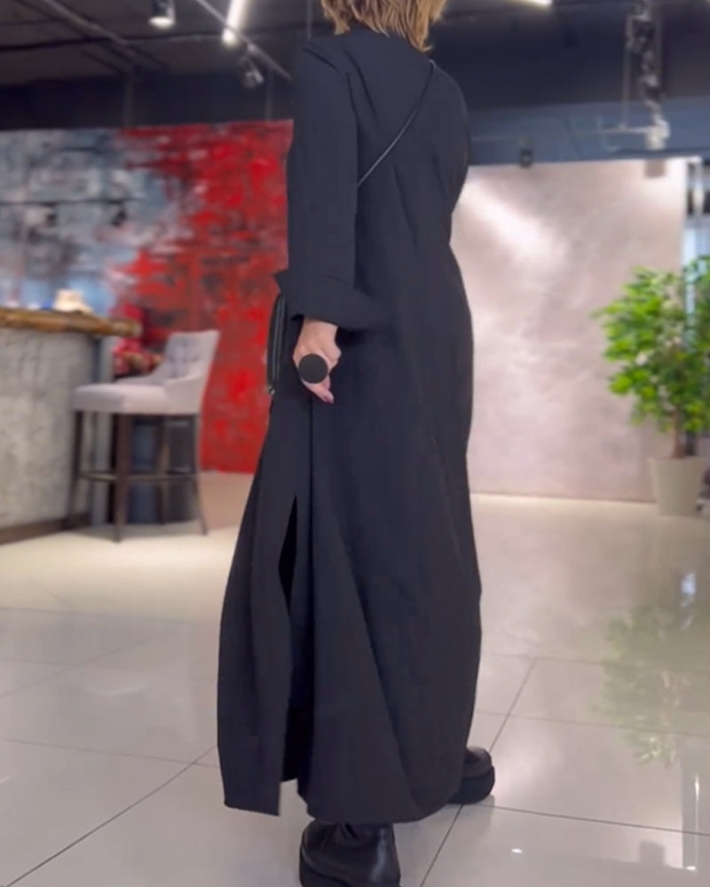 Karen™ | Elegant Skjortekjole med Knaplukning