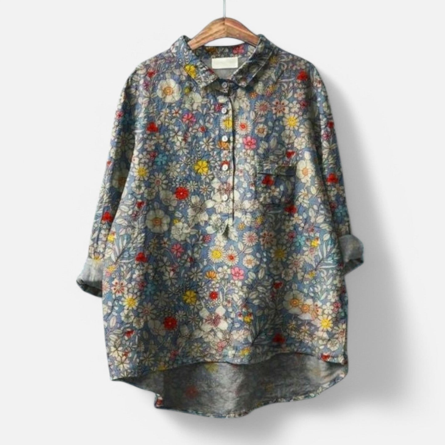 Kiara™ | Stilfuld Løs Pasform Blomstret Bluse