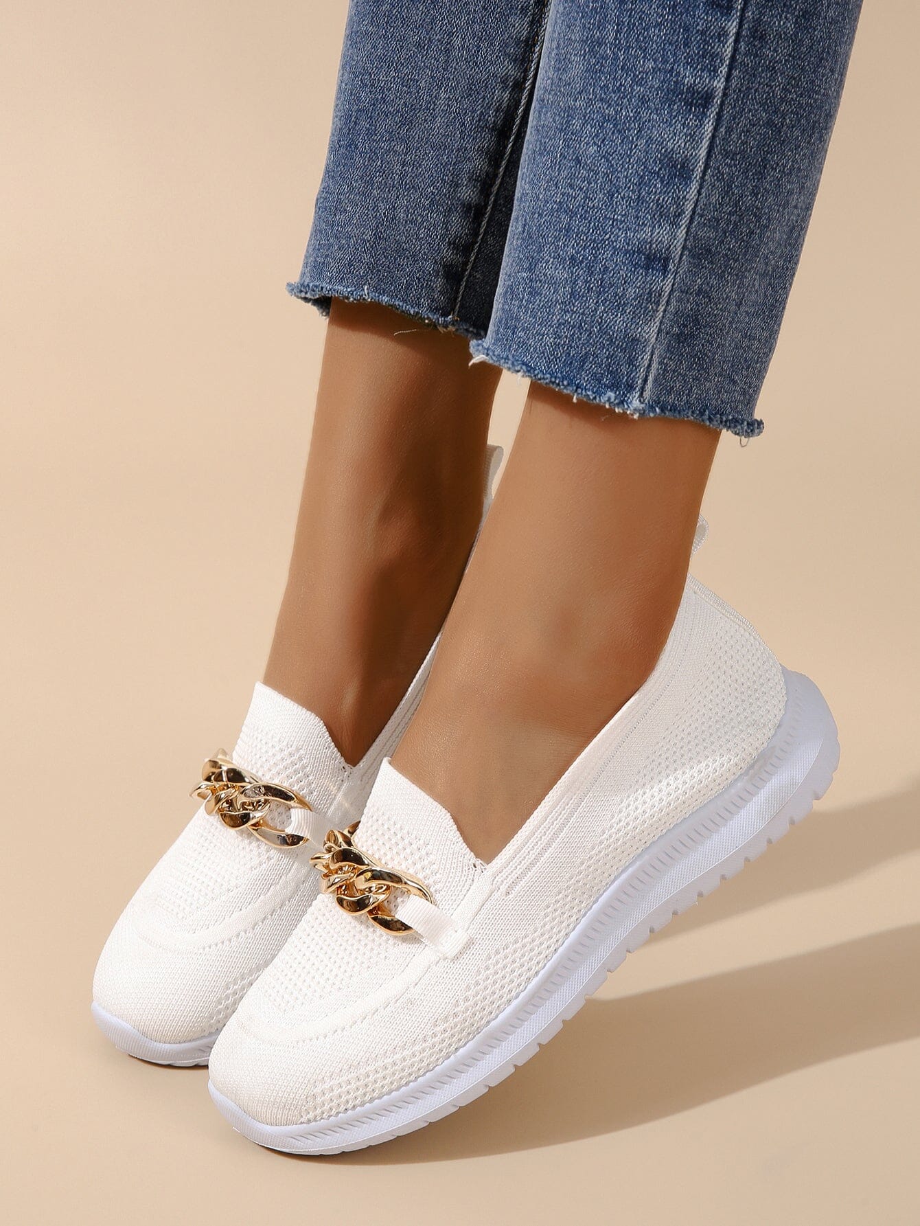 Kathrine™ | Stilfulde Slip-On Sneakers med Kædedetalje